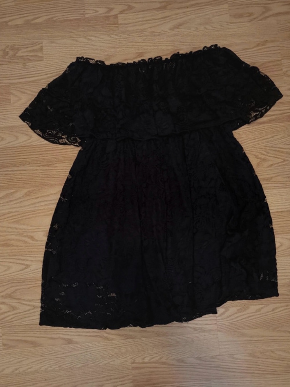 SHEIN Curve Black Lace Off-Shoulder Dress